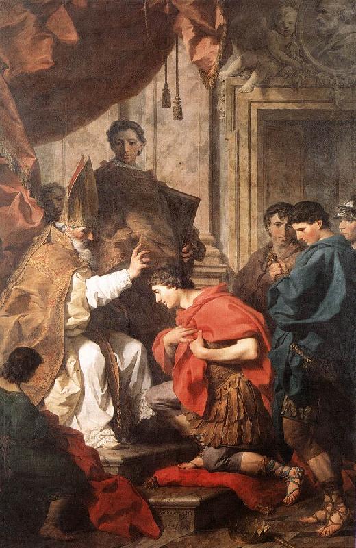 SUBLEYRAS, Pierre St Ambrose Converting Theodosius wt China oil painting art